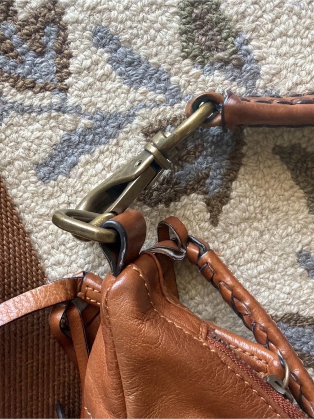 FRYE Jenny Leather Hobo Bag Convertible Crossbody Cognac-EUC - Picture 7 of 12
